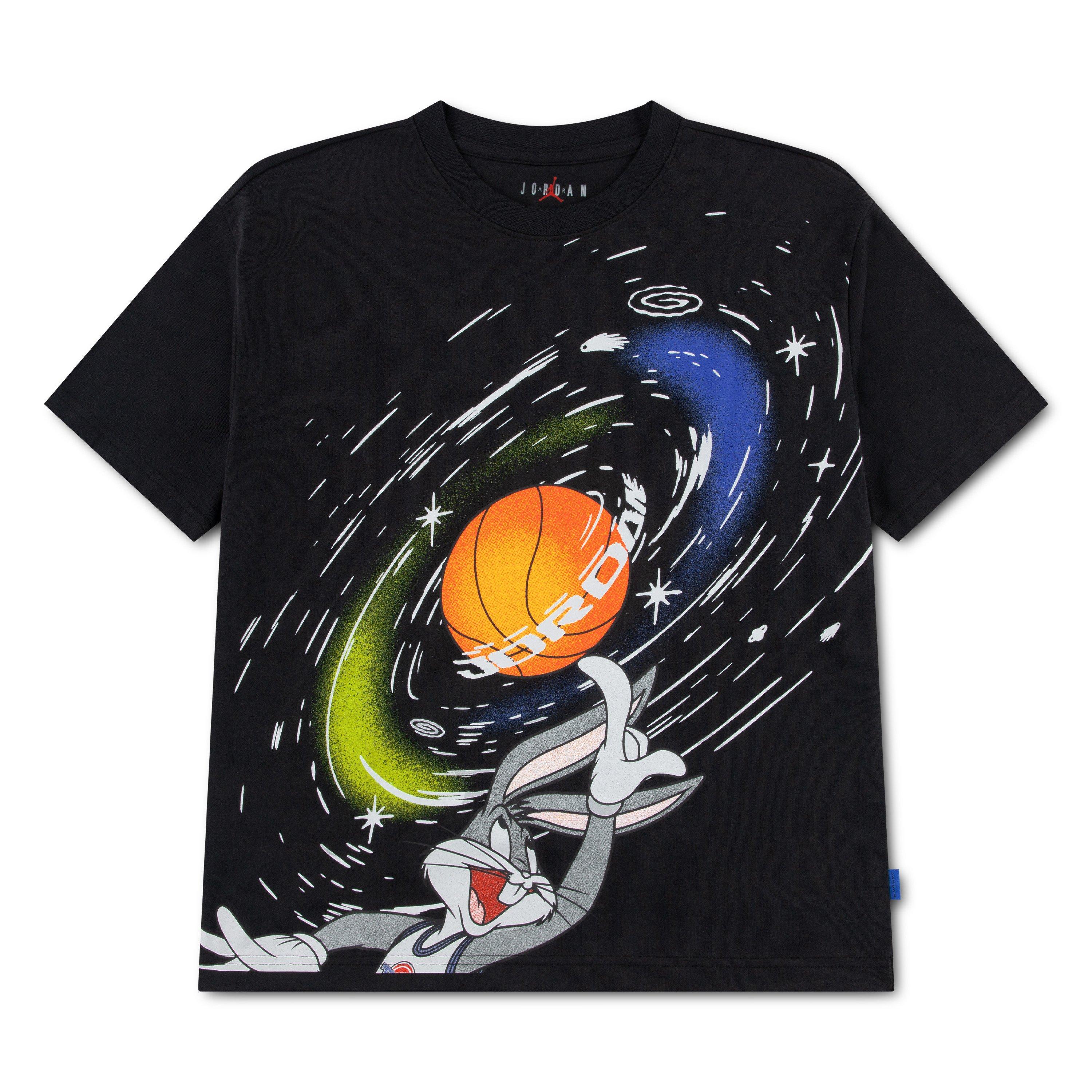 Jordan Big Boys' Space Jam Ball Spin Tee - BLACK/MULTI
